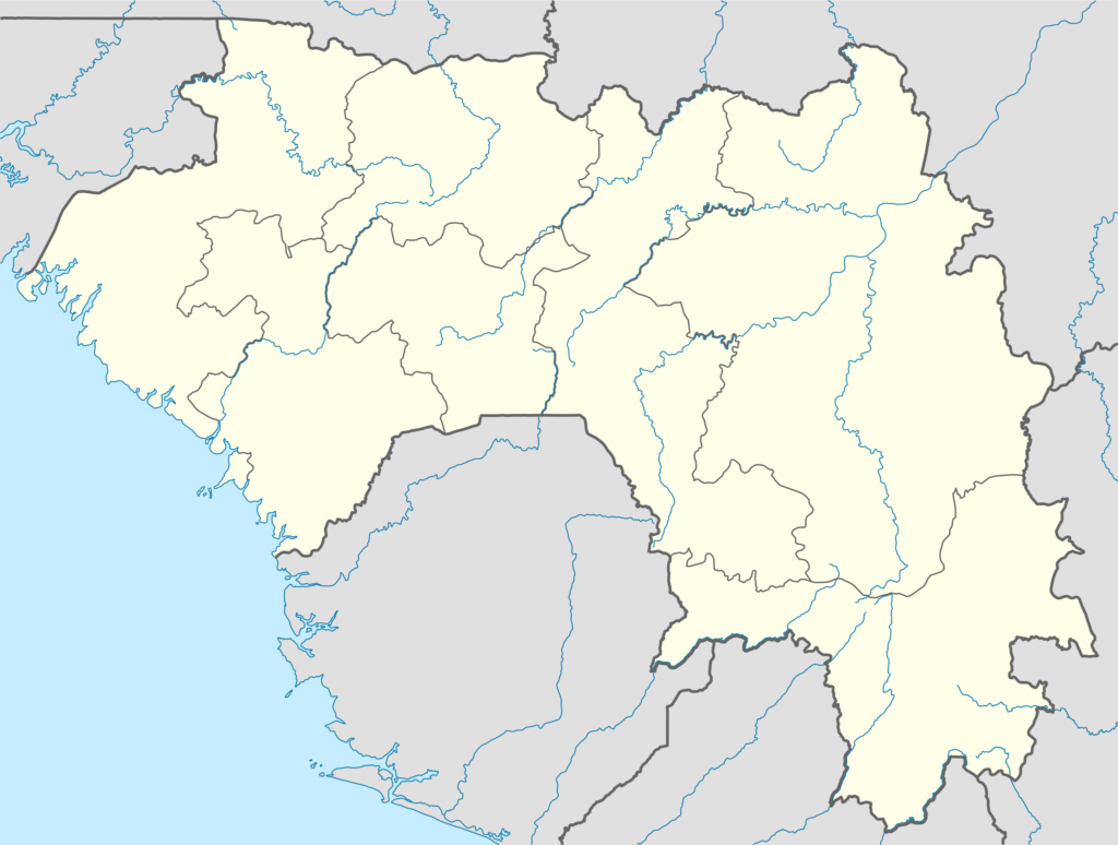 Carte vierge de la Guinée.