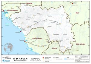 Carte des chemins de fer de la Guinée