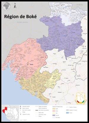 Carte de la région de Boké