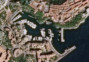 Vue satellite du port de Fontvieille.