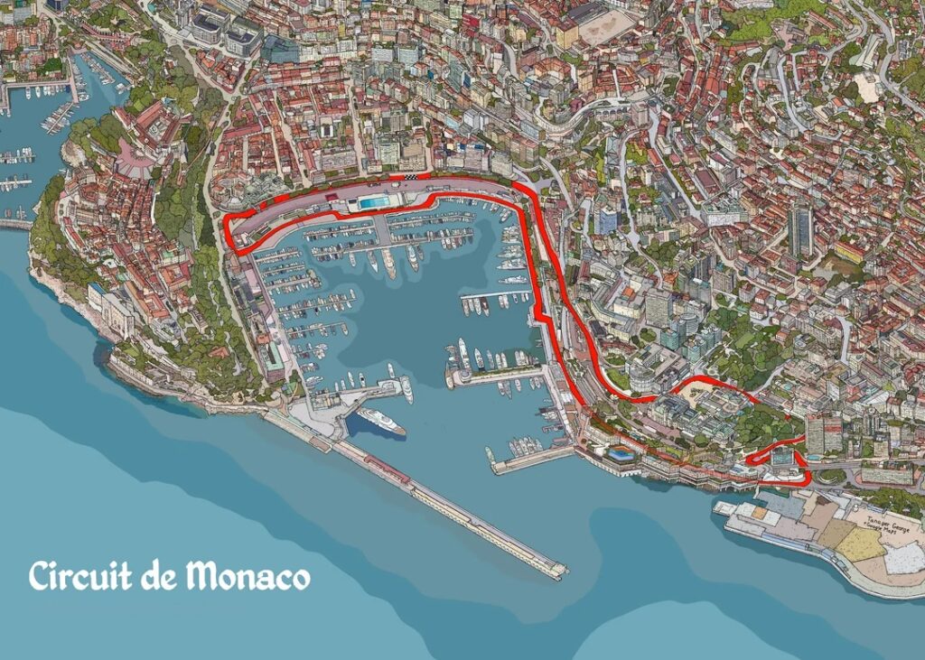 Plan du Grand Prix de Monaco.