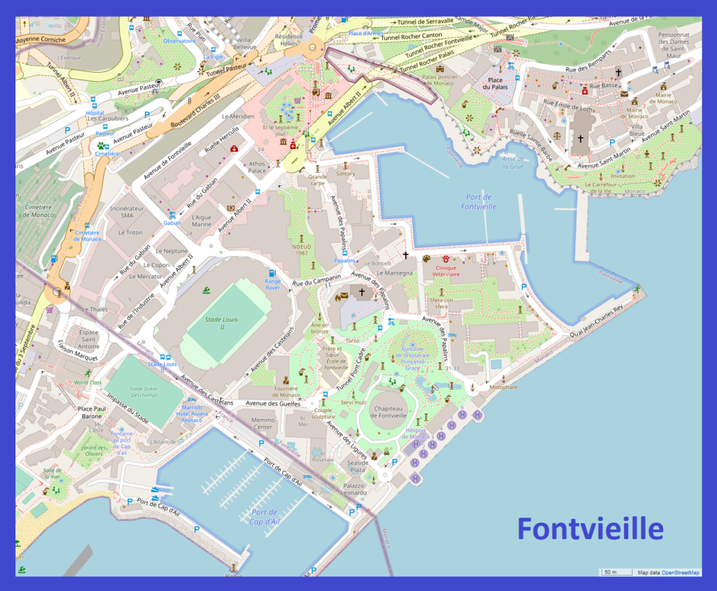 Plan de Fontvieille, Monaco.