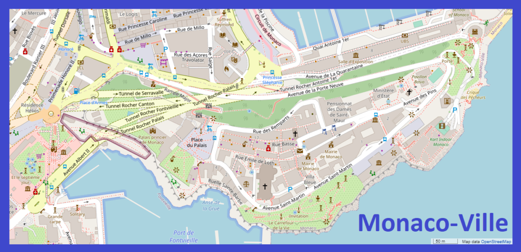 Plan de Monaco-Ville.