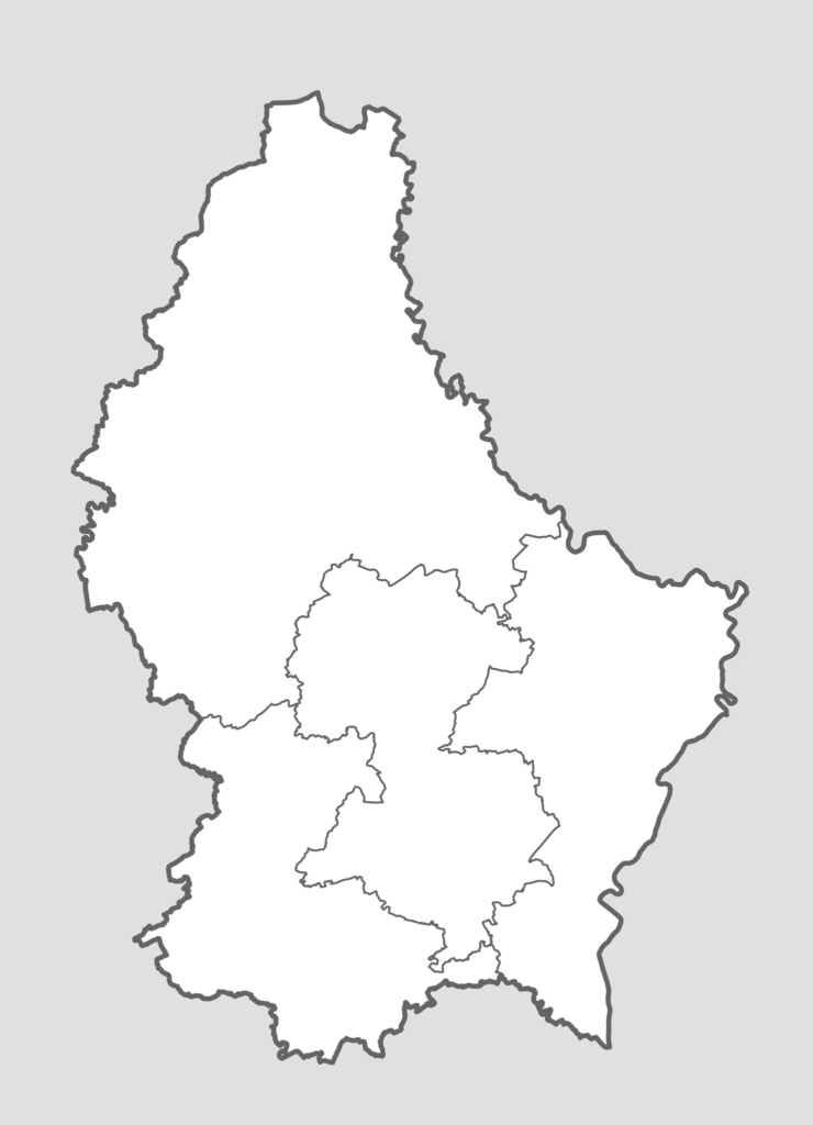 Carte vierge du Luxembourg.
