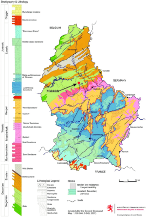 Carte géologique du Luxembourg