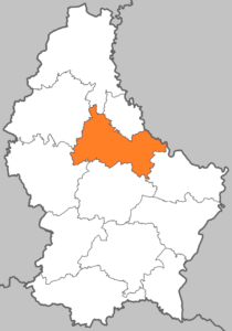 Carte de localisation du canton de Diekirch au Luxembourg.