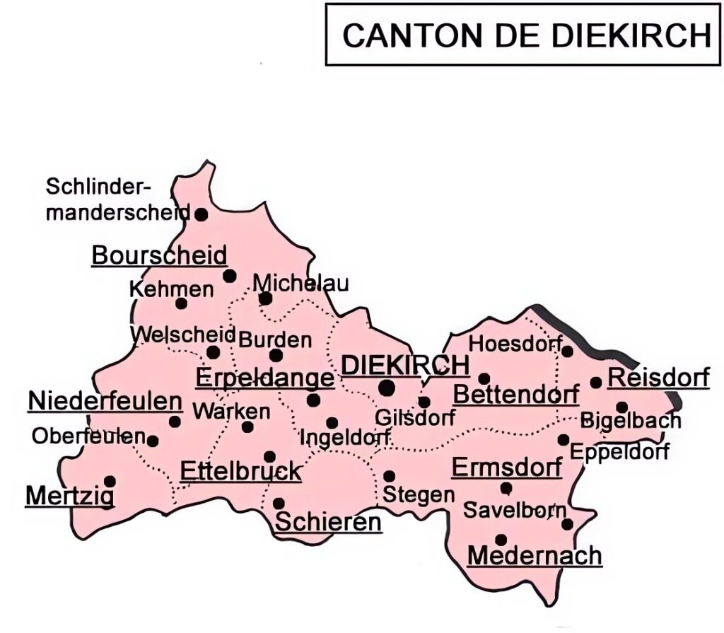 Carte du canton de Diekirch.