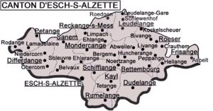 Carte du canton d’Esch-sur-Alzette