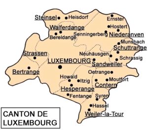 Carte du canton de Luxembourg