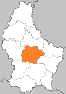 Carte de localisation du canton de Mersch au Luxembourg.
