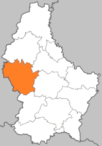 Carte de localisation du canton de Redange au Luxembourg.