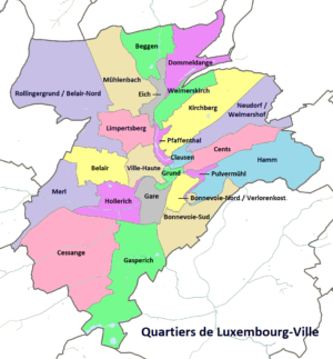 Quels sont les quartiers de Luxembourg-Ville ?
