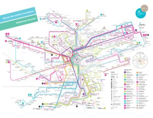 Plan du réseau de bus de la ville de Luxembourg