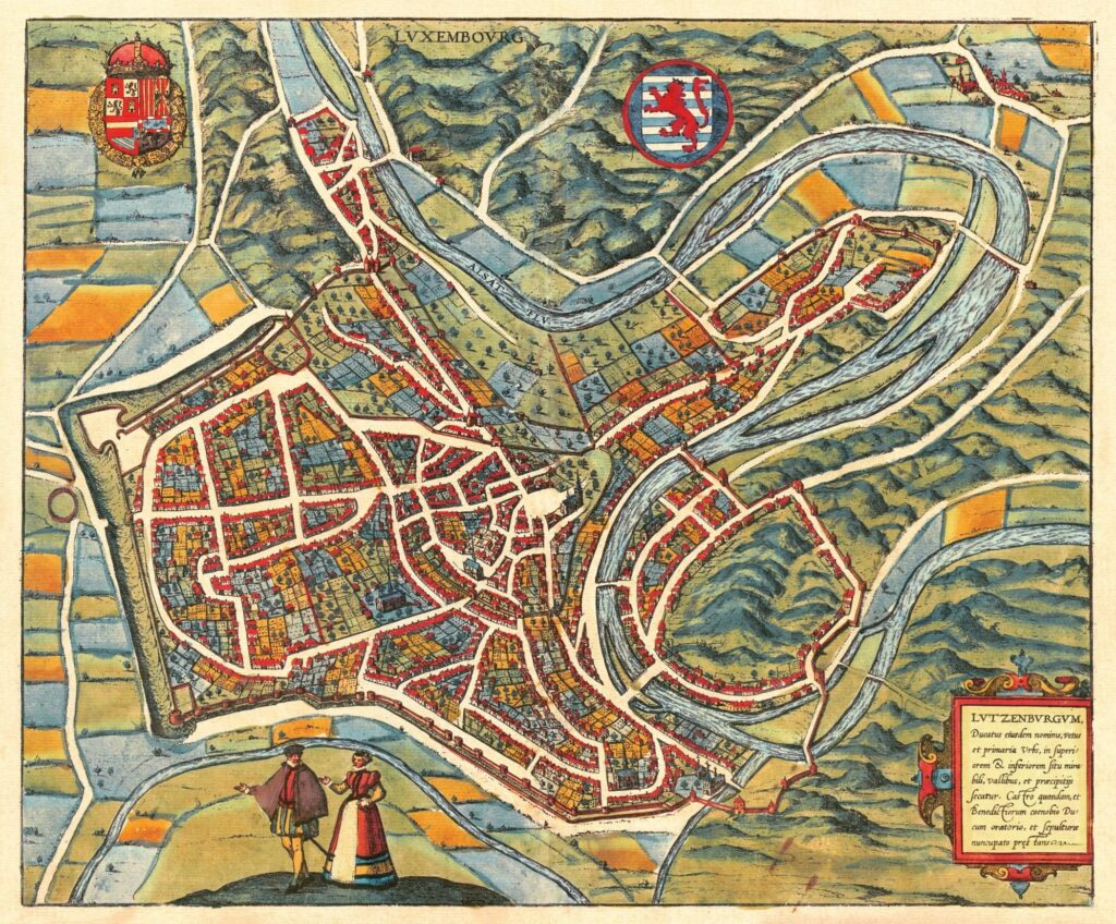 Plan de la ville de Luxembourg en 1581.