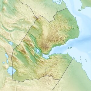Carte physique vierge de Djibouti.