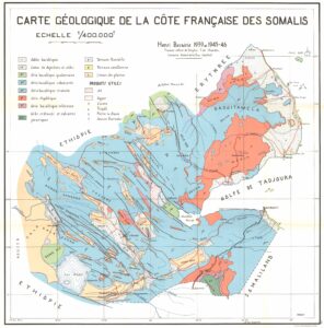 Carte géologique de la côte française des Somalis 1946.