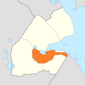 Carte de localisation de la région d'Arta à Djibouti.