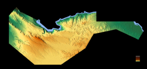 Carte topographique de la région d'Arta à Djibouti.