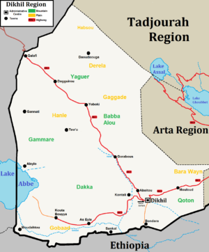Carte de la région de Dikhil
