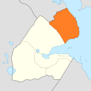 Carte de localisation de la région d’Obock à Djibouti.