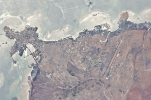 Vue satellite de la ville de Djibouti.
