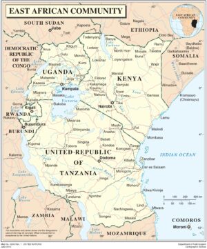 Carte de la Communauté d’Afrique de l’Est