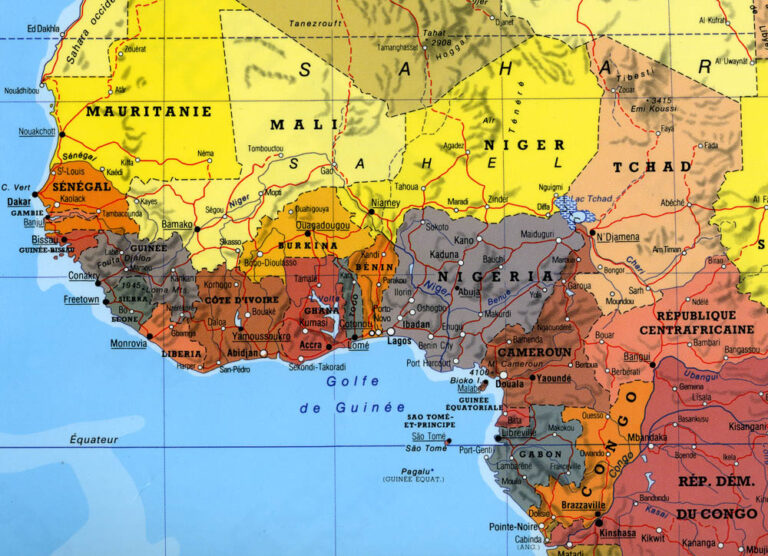Carte de l'Afrique de l'Ouest