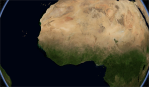 Vue satellite de l'Afrique de l'Ouest.