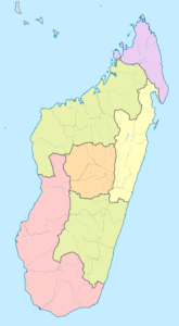 Carte vierge des anciennes provinces de Madagascar.
