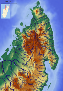 Carte des cours d'eau du nord de Madagascar.
