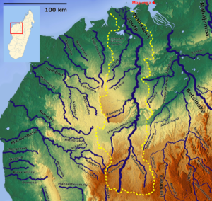 Carte du bassin versant du Mahavavy Sud dans l'ouest de Madagascar.