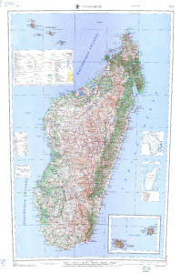 Carte topographique de Madagascar.