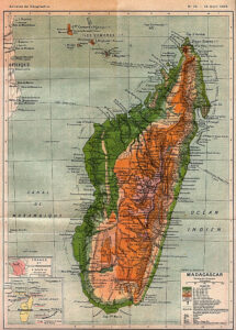 Carte topographique de Madagascar de 1895.