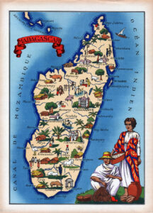 Carte illustrée de Madagascar.