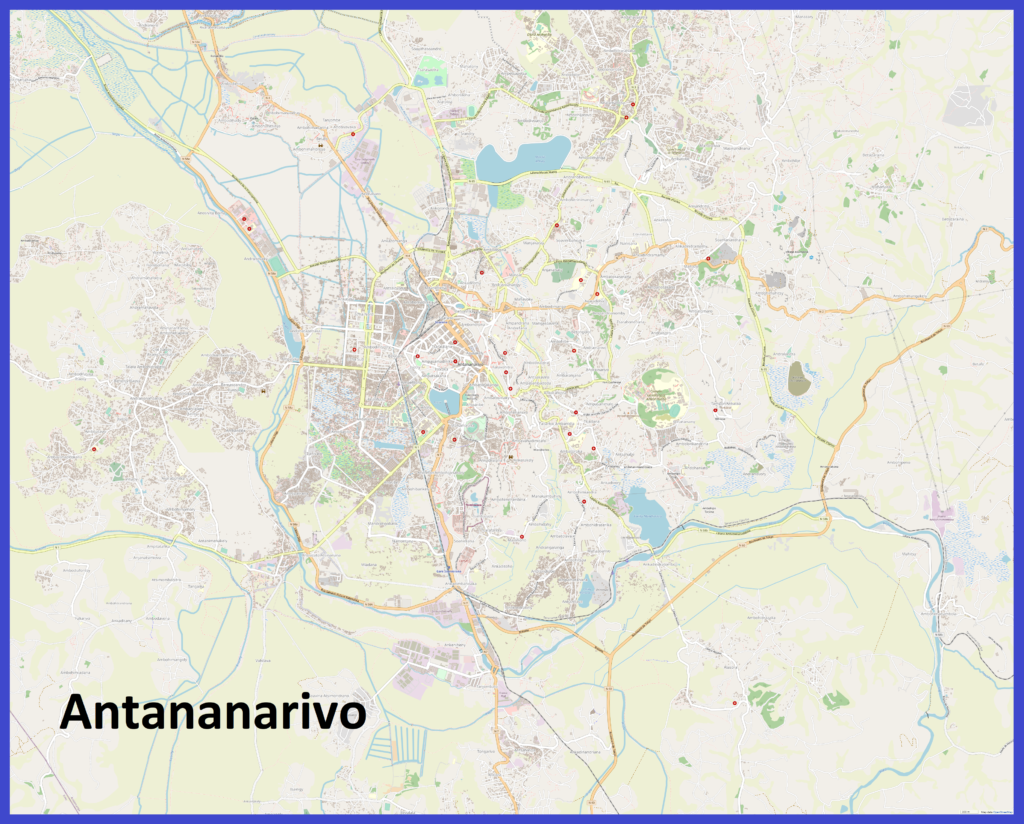 Carte d'Antananarivo.