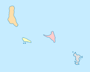 Carte vierge colorée des Comores.