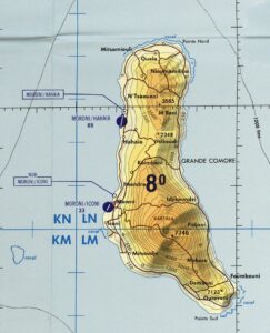 Carte topographique de l'île de Grande Comore.
