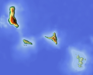 Carte topographique des Comores.