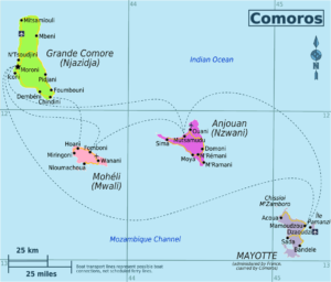 Carte politique des Comores