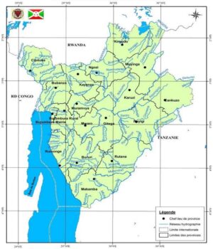 Carte hydrographique du Burundi