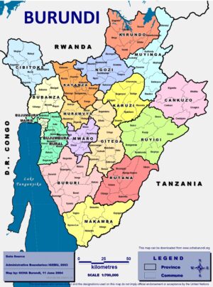 Carte politique du Burundi