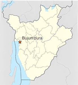 Carte de localisation de Bujumbura au Burundi.