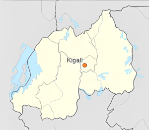 Carte de localisation de Kigali au Rwanda.
