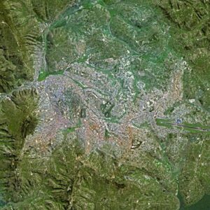 Kigali vue par le satellite SPOT.