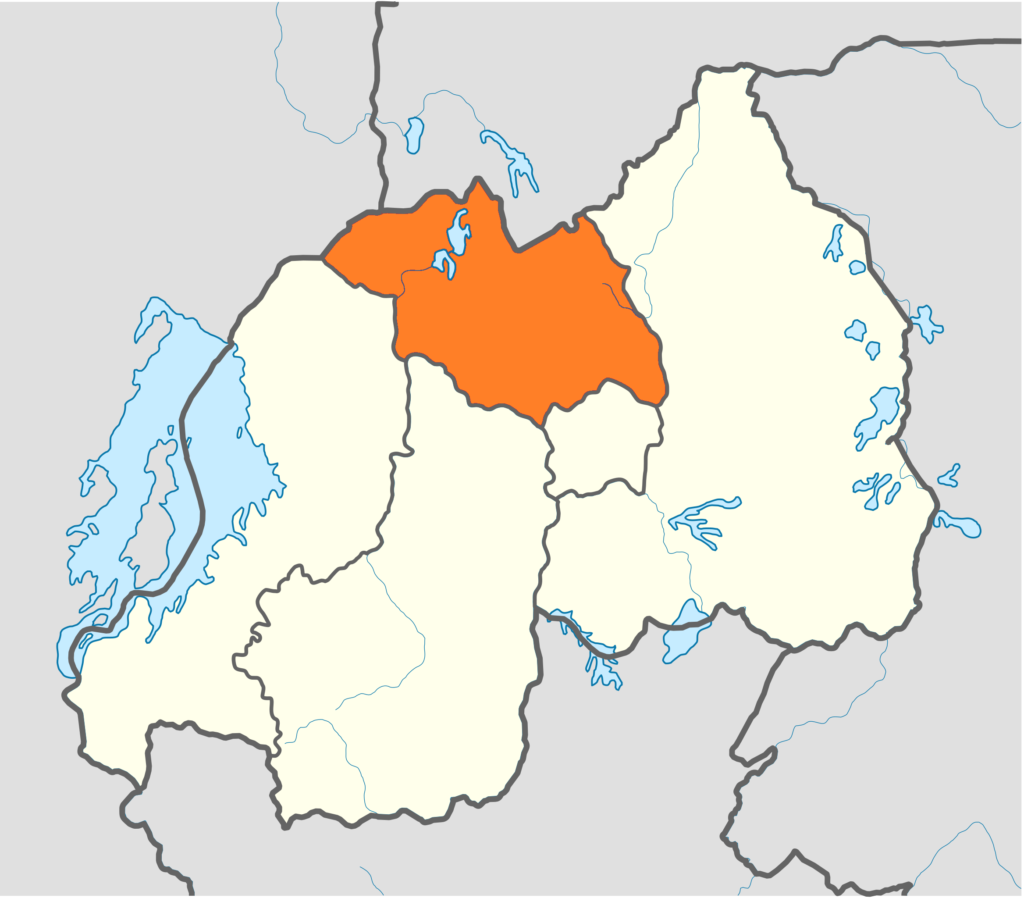 Carte de localisation de la province du Nord au Rwanda.