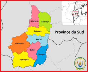 Quels sont les districts de la province du Sud du Rwanda ?