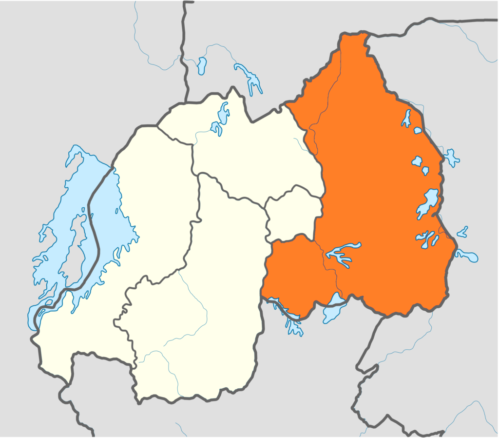 Carte de localisation de la province de l'Est au Rwanda.