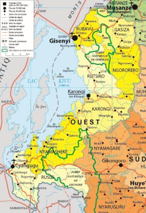 Carte de la province de l'Ouest, Rwanda