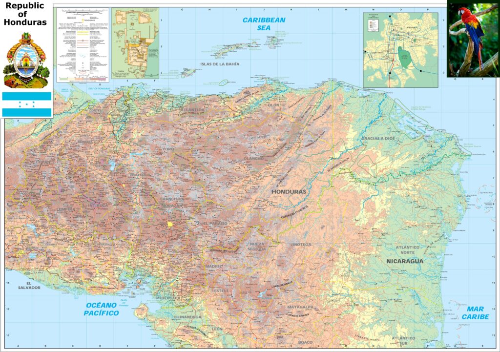 Carte du Honduras.