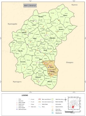Carte du district de Huye